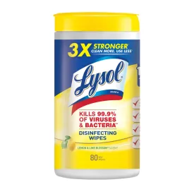 Lysol Disinfecting Wipes  Lemon & Lime Blossom - 80 Ct - Container