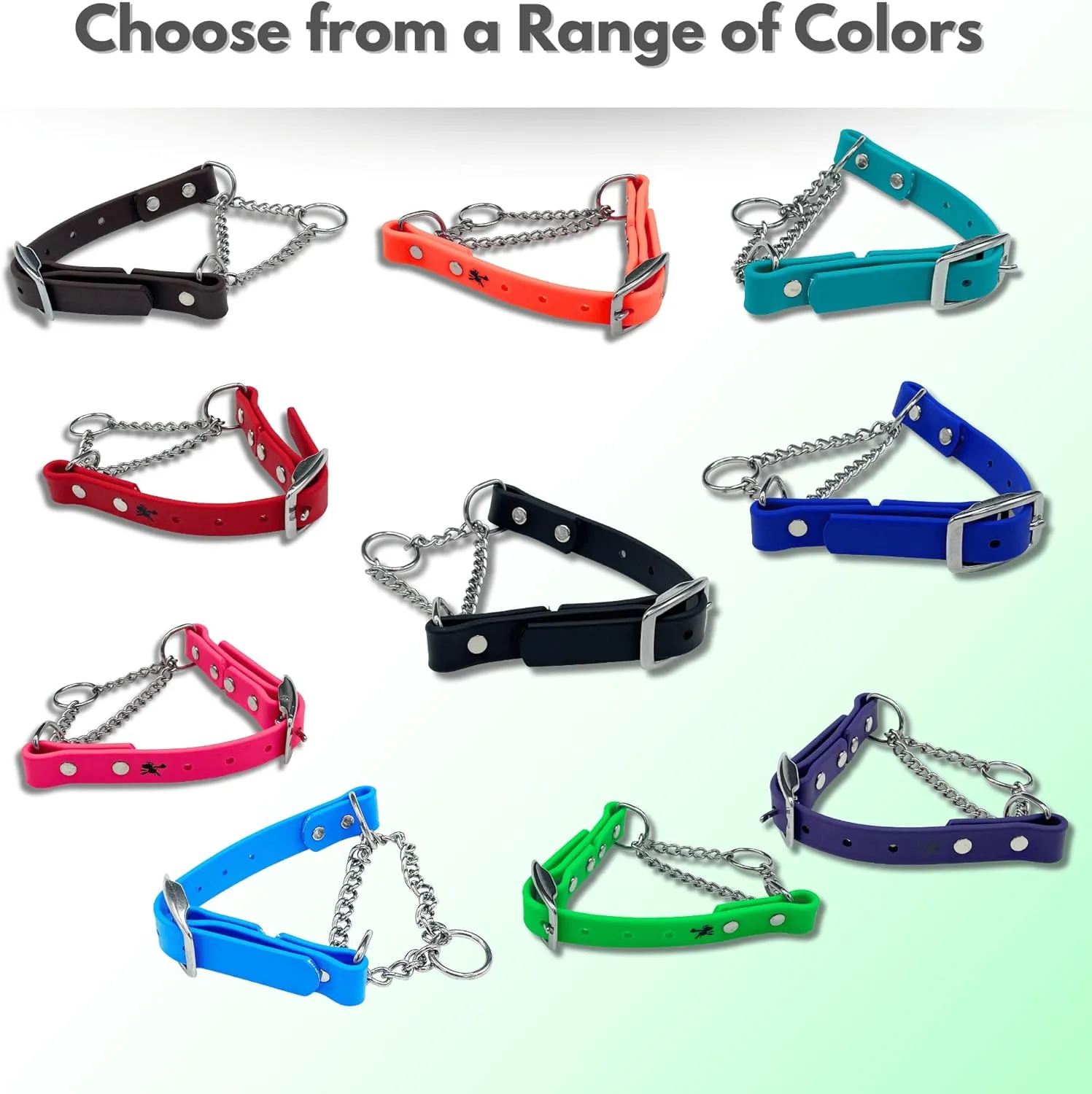 Martingale Collar for Dogs, Biothane, Stainless Steel Hardware, No Pull, Made in The USA, Professional Grade, XXS, Green