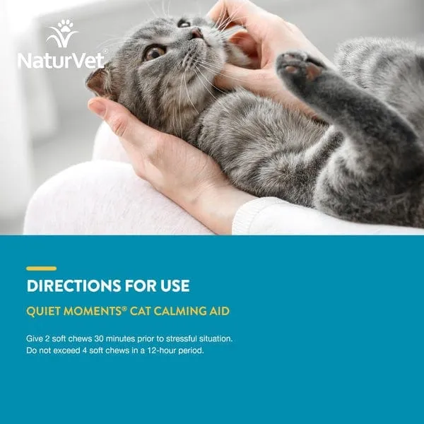 NaturVet Quiet Moments Calming Aid Plus Melatonin Cat Soft Chews