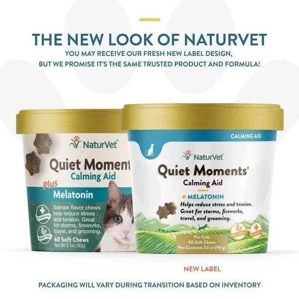 NaturVet Quiet Moments Calming Aid Plus Melatonin Cat Soft Chews