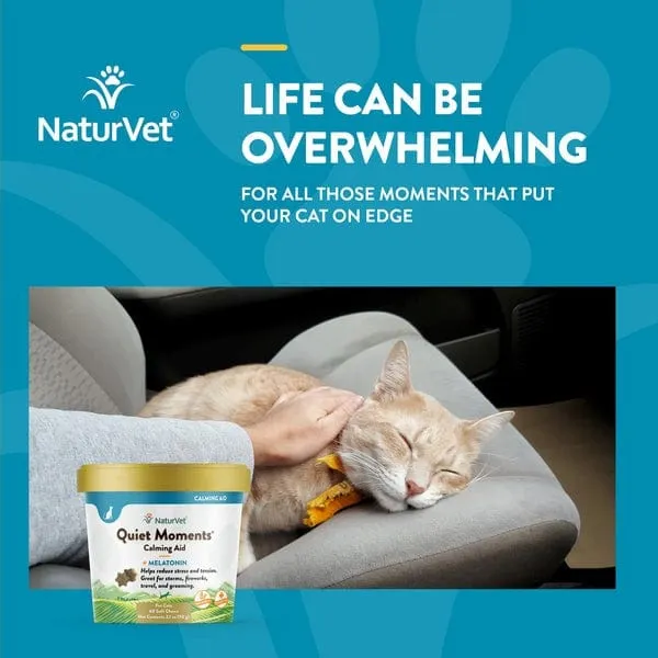 NaturVet Quiet Moments Calming Aid Plus Melatonin Cat Soft Chews
