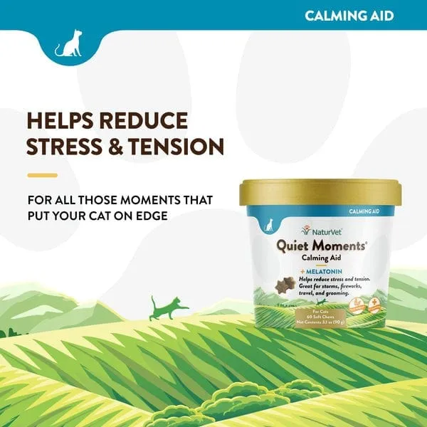 NaturVet Quiet Moments Calming Aid Plus Melatonin Cat Soft Chews
