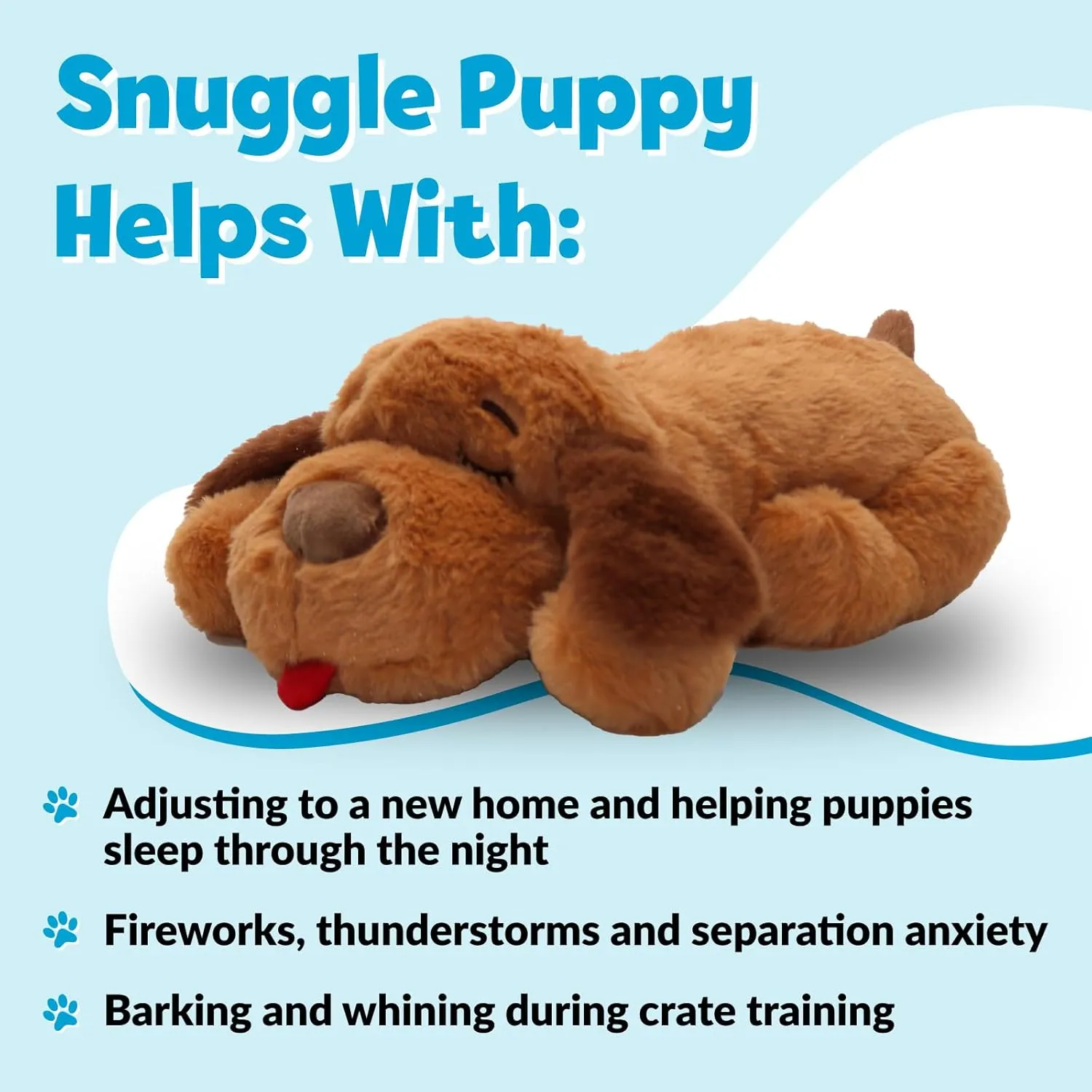 Original Snuggle Puppy Toys - Heartbeat Puppy for Dogs - Pet Anxiety Relief and Calming Aid - Comfort Dog Toys for Behavioral Training in Biscuit