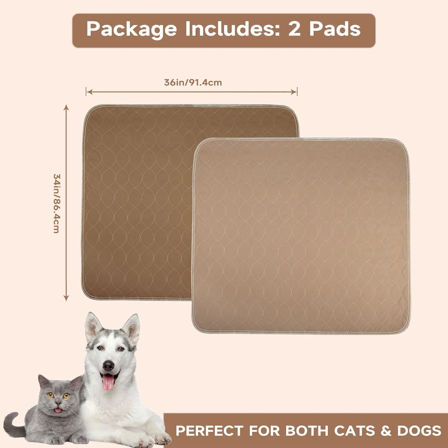 Paw Legend Washable Reusable Dog Pee Pads Super Absorbent (2 Pack) - Washable Reusable Puppy Training Pads | Quality Travel Pee Pads for Dogs | Absorbent and Odor Controlling