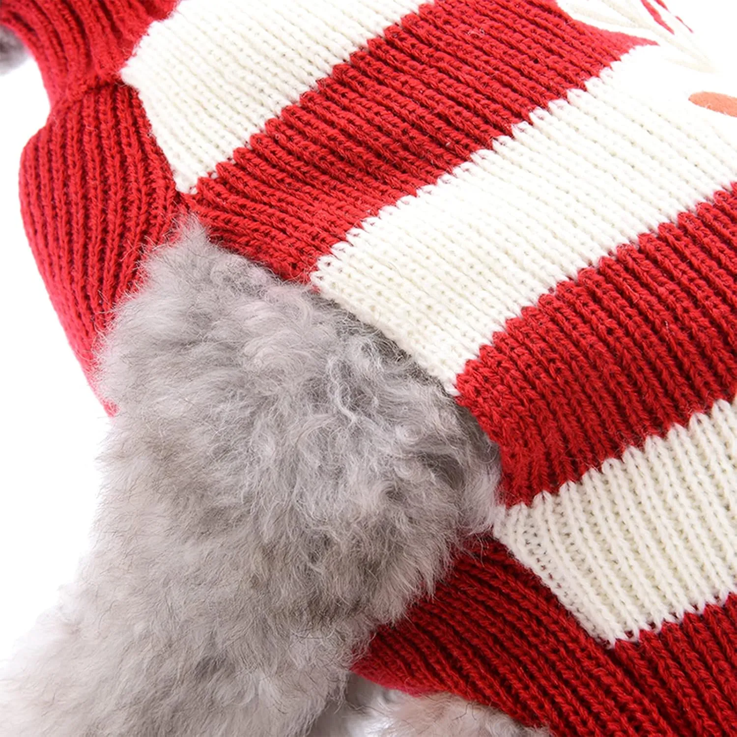PETCARE Reindeer Christmas Dog Sweater Red Striped Cat Sweater Cartoon Elk Pet Vest Holiday Dog Clothes Puppy Sweaters for Small Medium Large Dogs Cats Fall Winter Outfits Xmas Dog Costume,Large