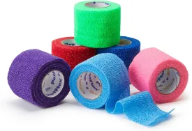 PetFlex Color Pack  Flexible Self-Adhering Elastic Bandage for Wound Care  First Aid Wrap for Small Animals Like Dogs, Cats, and Other Pets - 2 inch, 6 Rolls