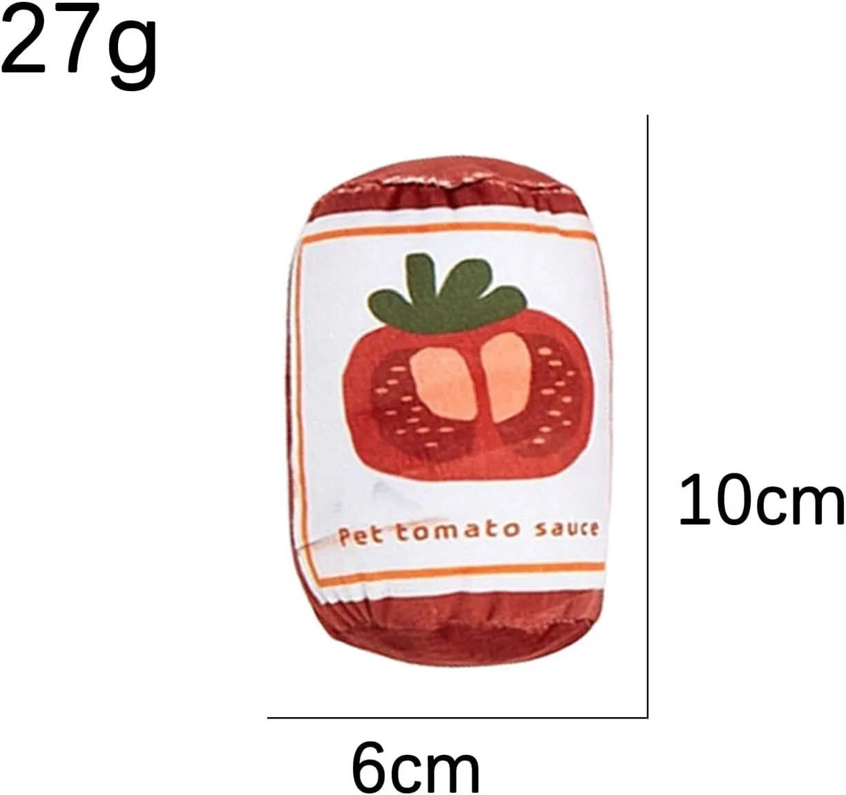 Plush Cat Chew Toys Cylindrical Shape with Crinkle Paper Durable Non Toxic Fetch Catnip Toys (Multicolor, Tomato)