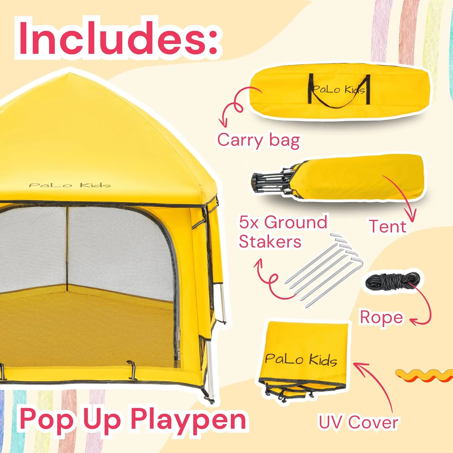 Pop Up Playpen - Portable Playpen for Babies - Pop and Go Playpen with Canopy  Baby Beach Tent - Indoor Outdoor Baby Playpen, Pop Up Pack & Play Tent, Built in Tablet Holder, Foldable
