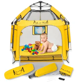 Pop Up Playpen - Portable Playpen for Babies - Pop and Go Playpen with Canopy  Baby Beach Tent - Indoor Outdoor Baby Playpen, Pop Up Pack & Play Tent, Built in Tablet Holder, Foldable