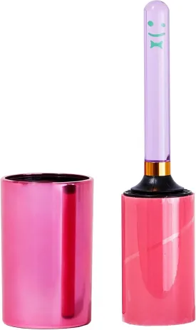 Reusable Lint Roller with Colorful Acrylic Handle & Display Case - Washable Sticky Rubber Surface for Pet Hair, Dust & Fuzz Removal - Sustainable Cleaner for Clothes, Furniture & Home