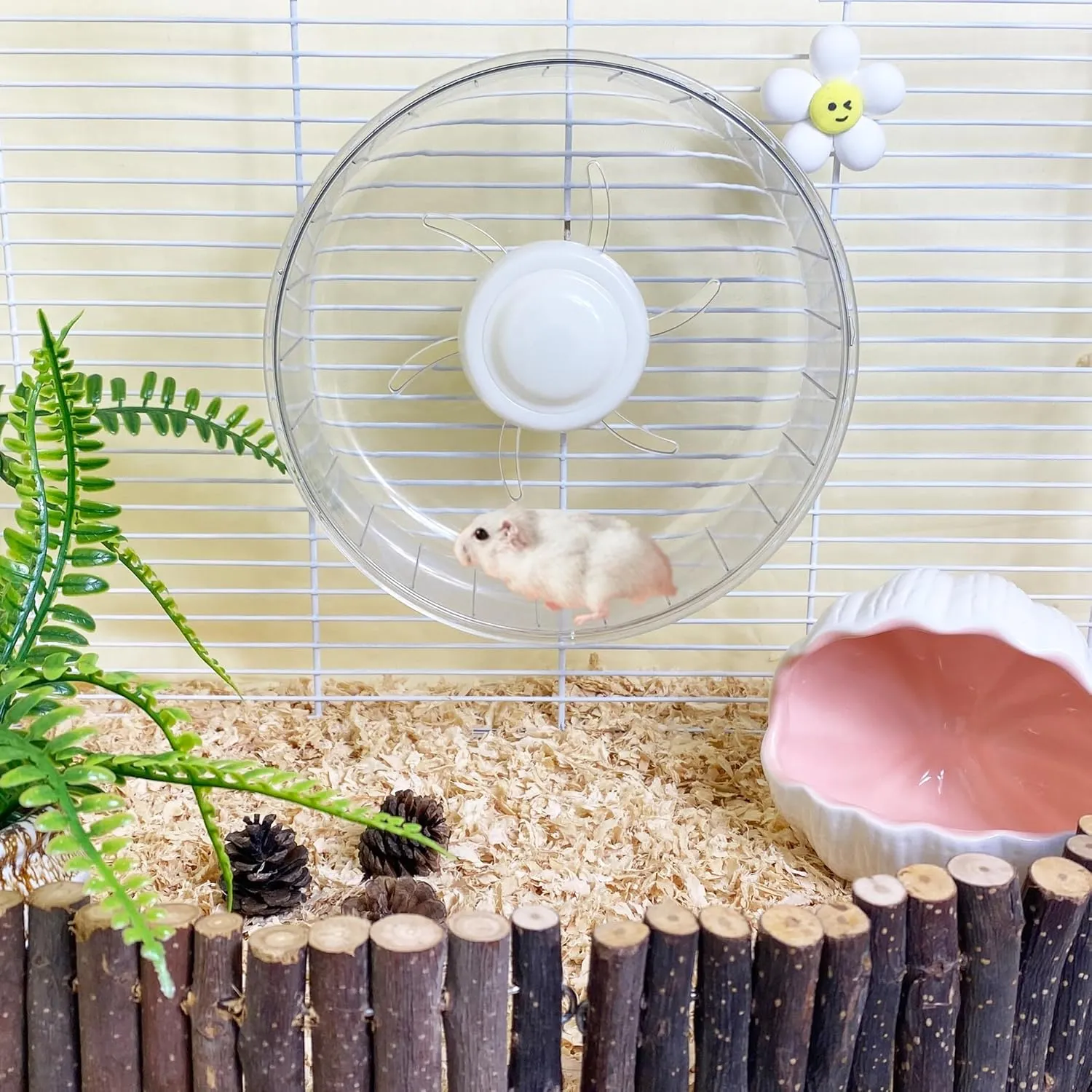 Silent Hamster Exercise Wheel - Hamster Toy Accessories 6.3 Inch Running Spinner Quiet Hamster Runner for Small Animal Pet Gerbil Dwarf Syrian Hamster Hedgehog Rat Mouse Mice etc.