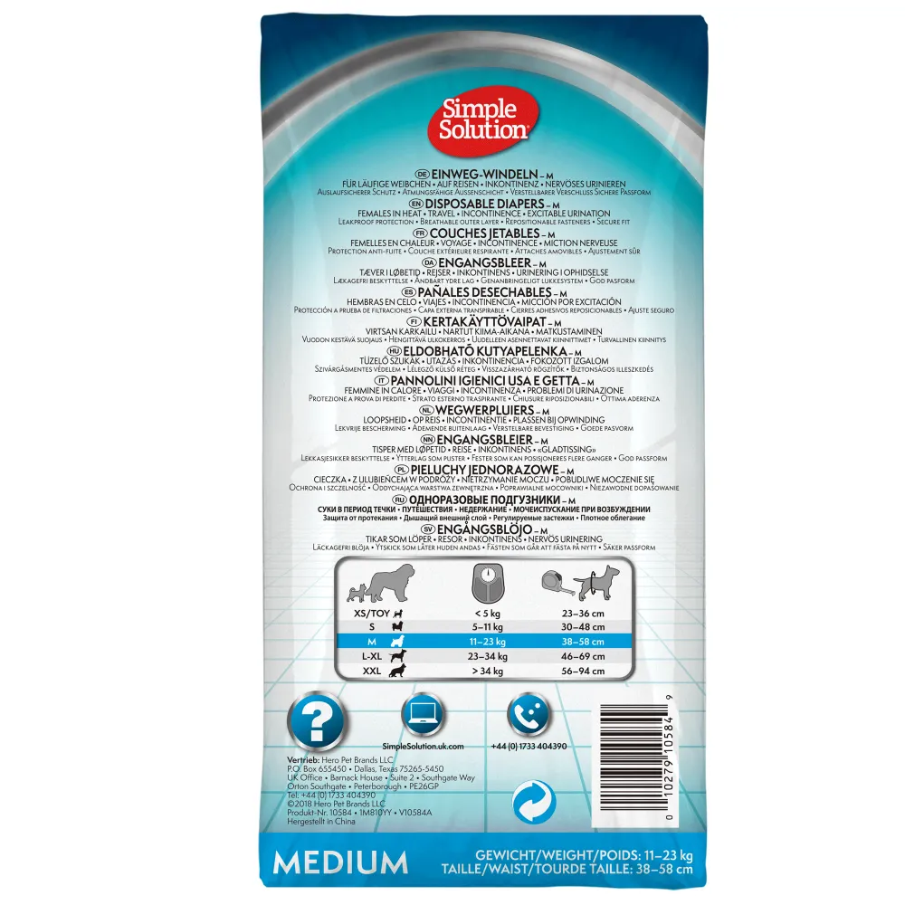 Simple Solution Disposable Diaper for Female Dogs (38x48cm)