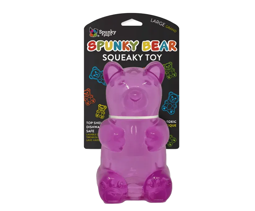 SPUNKY Pup Spunky Bear Treat Dispenser: Interactive Dog Toy for Endless Fun & Training
