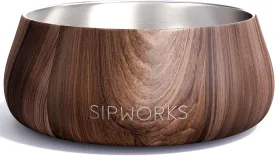 Stainless Steel Dog Bowl  32oz Weighted Metal Food and Water Bowls for Dogs and Cats with Non-Slip Base - Pet Bowls for All Breeds Sizes for Travel & Outdoor Play - Mahogany