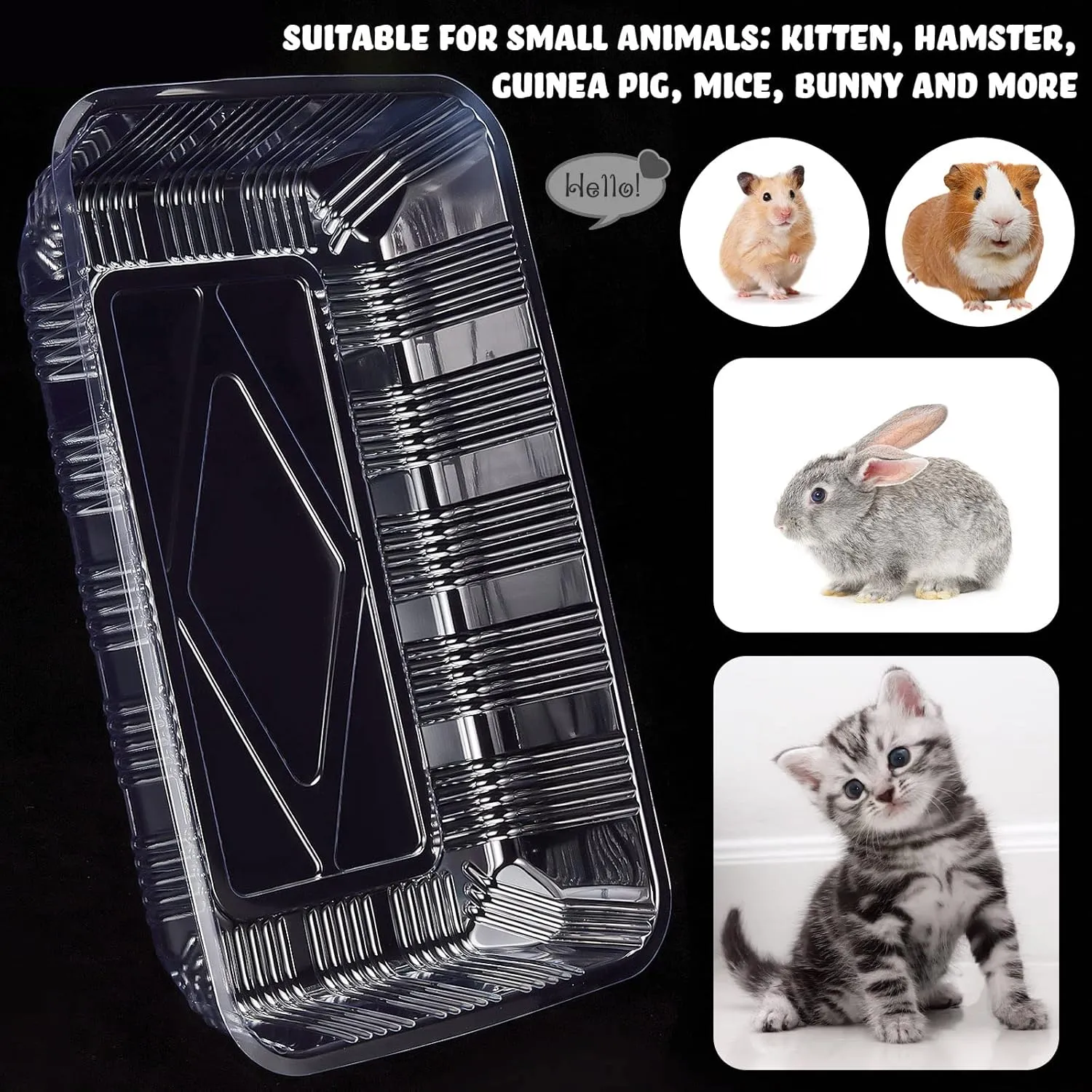 Tessco for you 30 Pack Disposable Plastic Litter Boxes for Cats Disposable Cat Litter Tray for Small Pets Kitten Travel, 16.7 x 10.5 x 3.4 Inches(Clear)