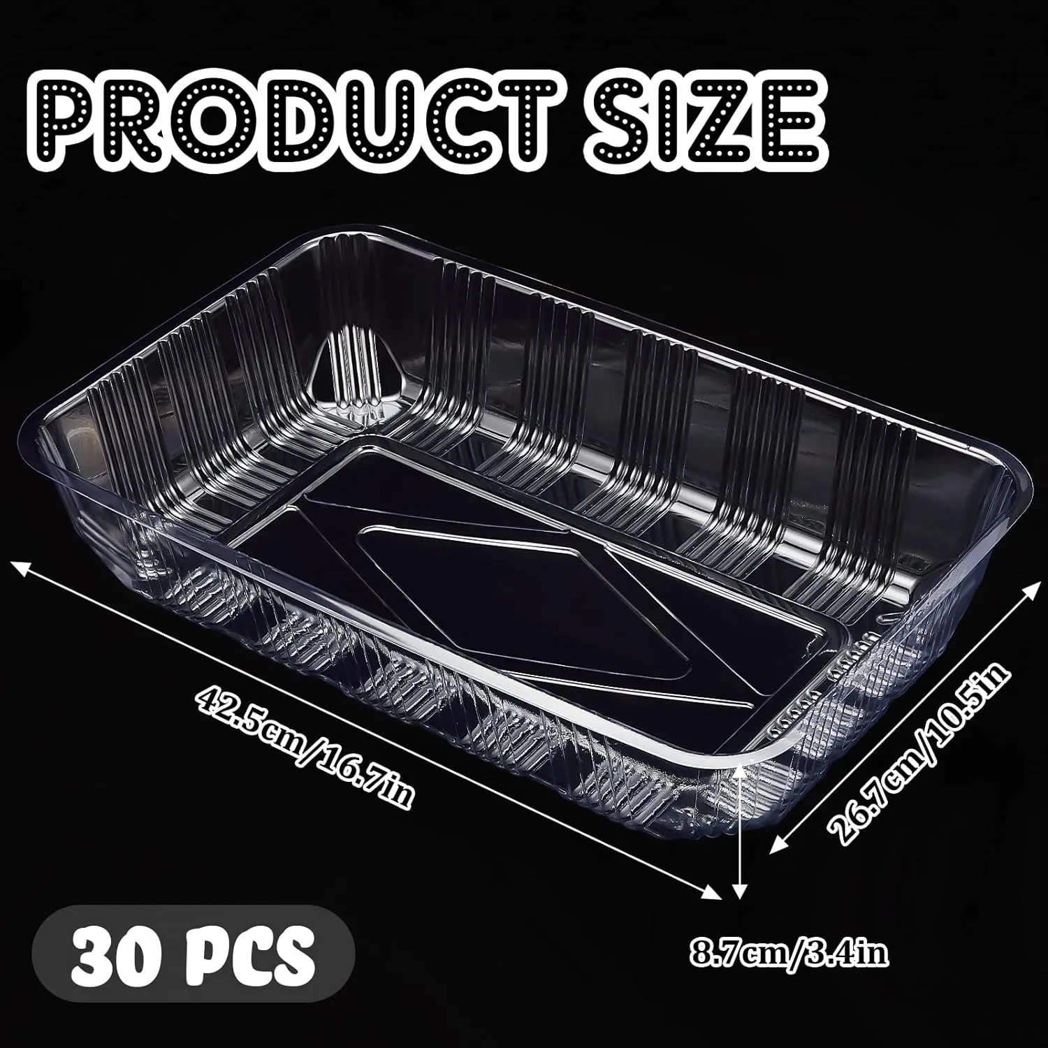 Tessco for you 30 Pack Disposable Plastic Litter Boxes for Cats Disposable Cat Litter Tray for Small Pets Kitten Travel, 16.7 x 10.5 x 3.4 Inches(Clear)