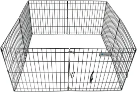 ValuPlanet Epoxy Folding Dog Exercise Pen, 30-Inch, Black
