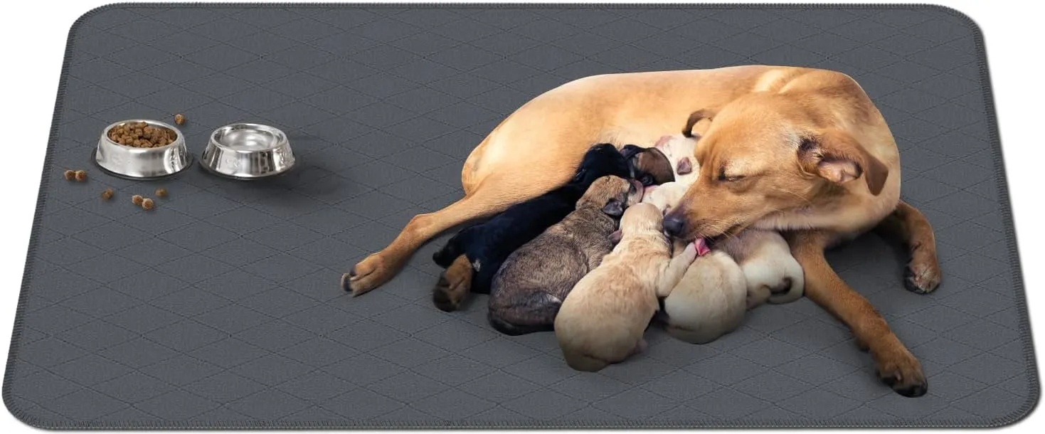 Washable Puppy Dog Pee Pad, 34" X52" Waterproof Whelping Training Pet Mat for Playpen, Crate, Potty, Floor, Bed, Sofa and Trunk, Reusable Pee Pads for Dogs, Cats, Bunny