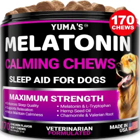 Yuma's - Melatonin Calming Chews for Stress and Anxiety Relief for Dogs - 170 Chews